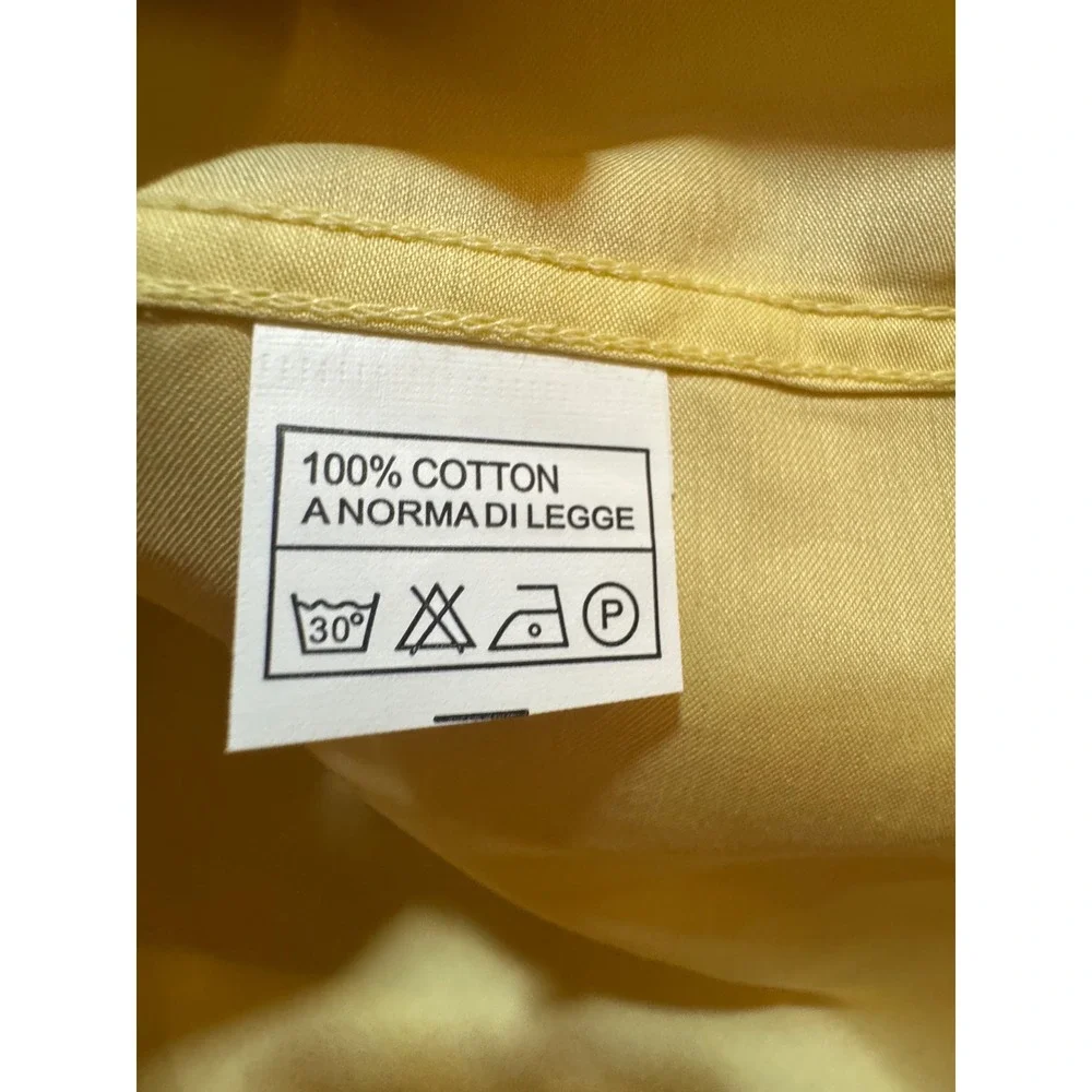 Tiglio Sport Mens Pale Yellow 100% Cotton Button Down Shirt Made in Italy - Picture 11 of 11